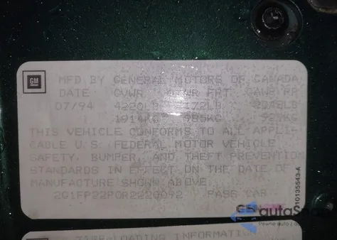 1994 Chevrolet Camaro Z28 from USA, damaged, VIN 2G1FP22P0R2220092